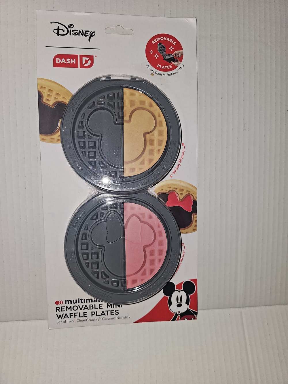 Disney Dash Mini Removable Waffle Plates - Gray, Yellow, Pink